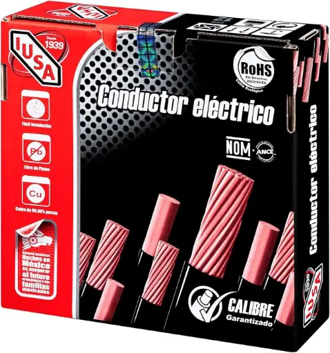 CABLE ELECTRICO CAL. 06 COLOR NEGRO TIPO THW (1 HILO) CARRETE DE 100MT IUSA