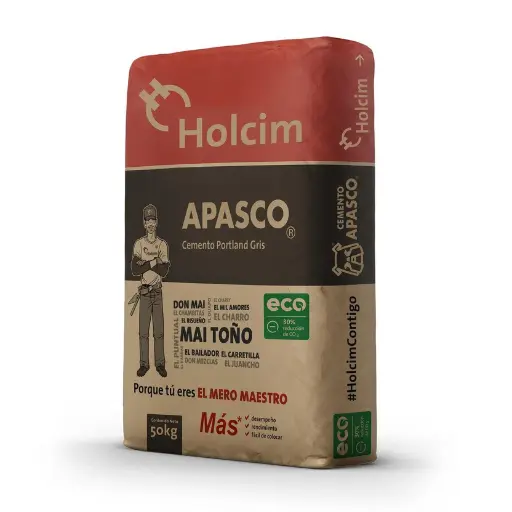 CEMENTO GRIS APASCO 50 KG ECO PLANET HOLCIM